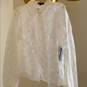 Happiness Blooms White Sheer Organza